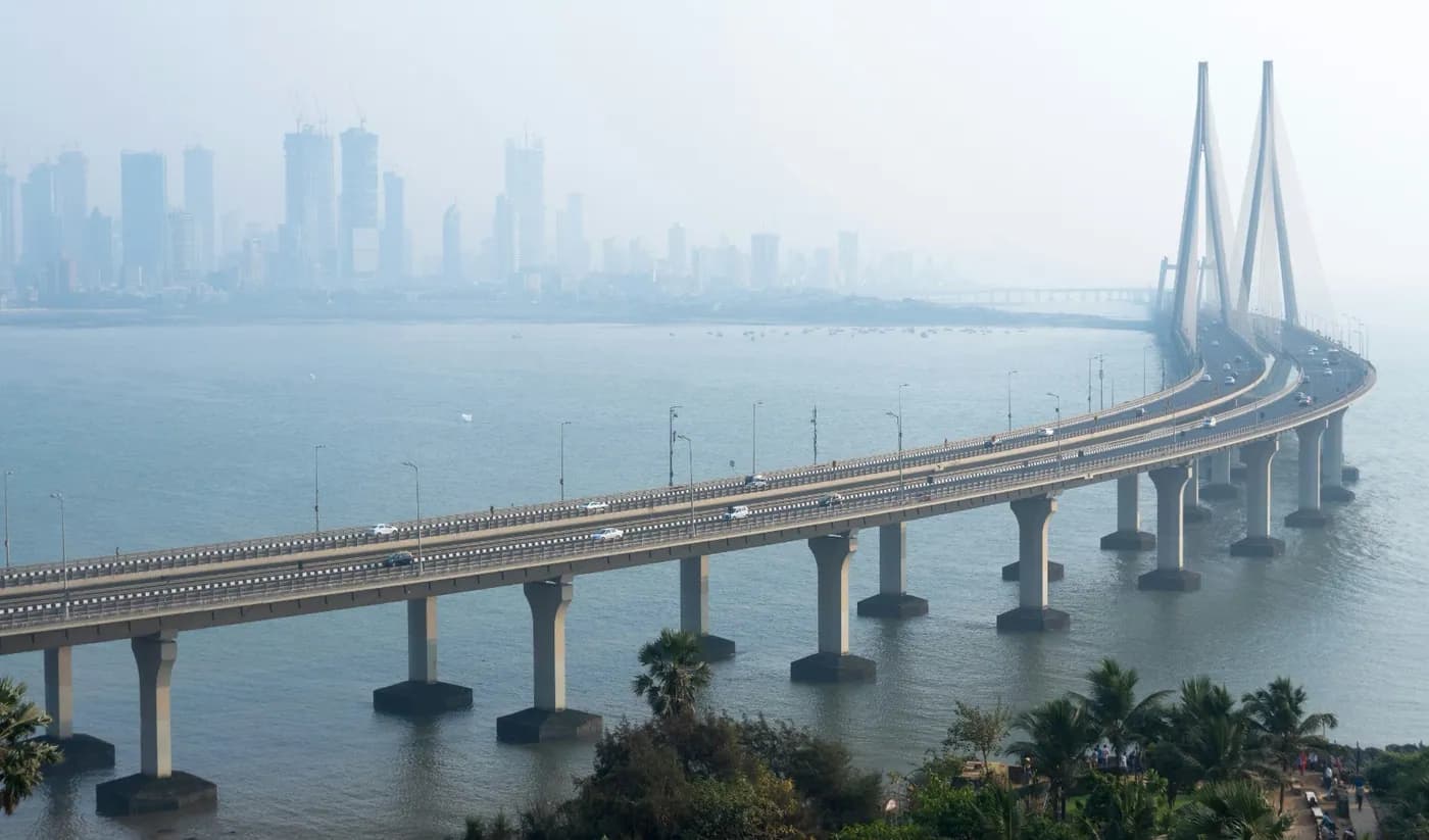 Mumbai Bandra Worli Sea Link and skyline